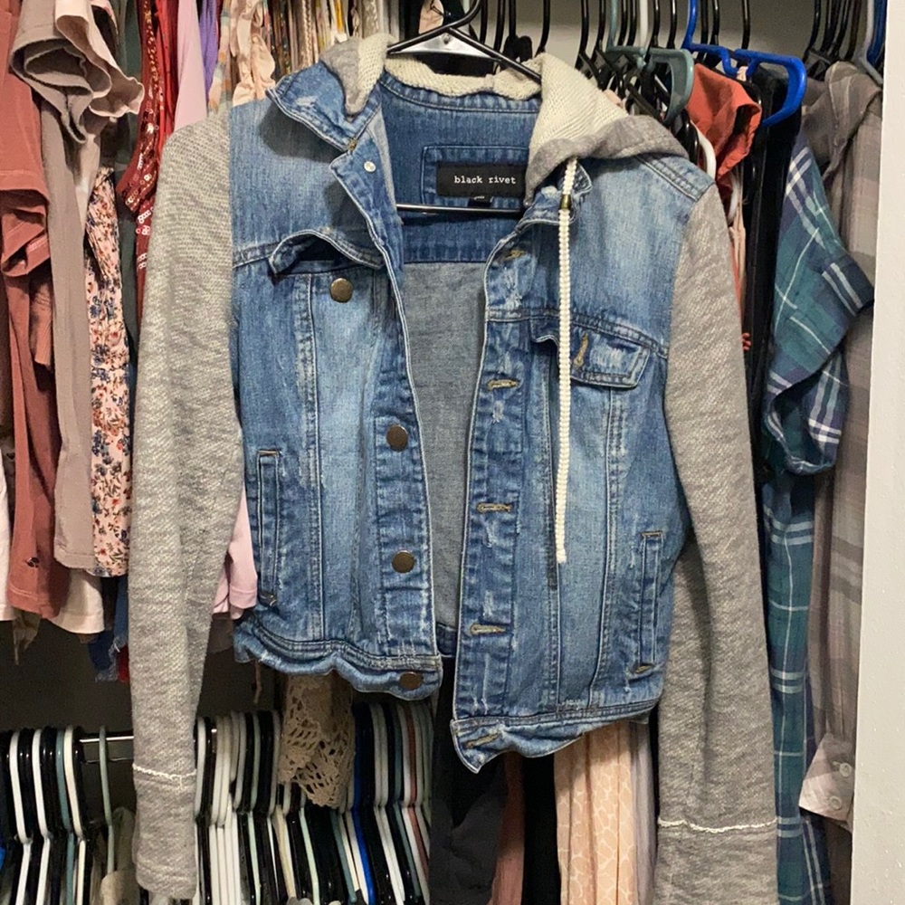 BLACK RIVET (Free People Imitation) Denim Jacket